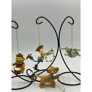 Disney Christmas Magic Ornaments W/Box  Woody Buzz Winnie Simba Set/4